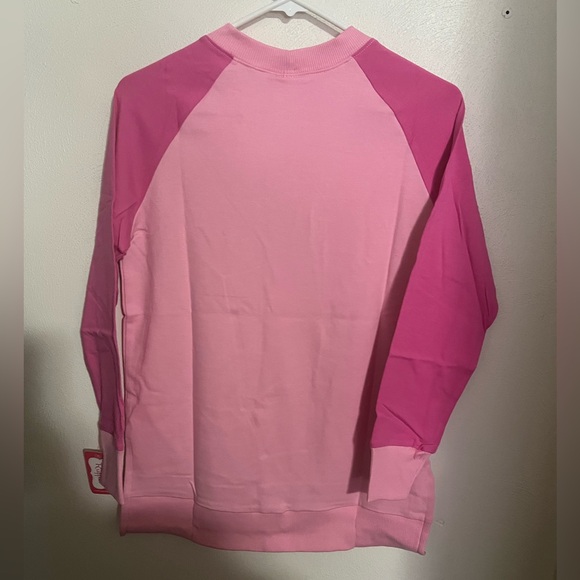 RICRAC & RUFFLES Embroidered Ho Ho Ho Lightweight Crewneck‎ Pink Women's Size XS - Picture 6 of 6